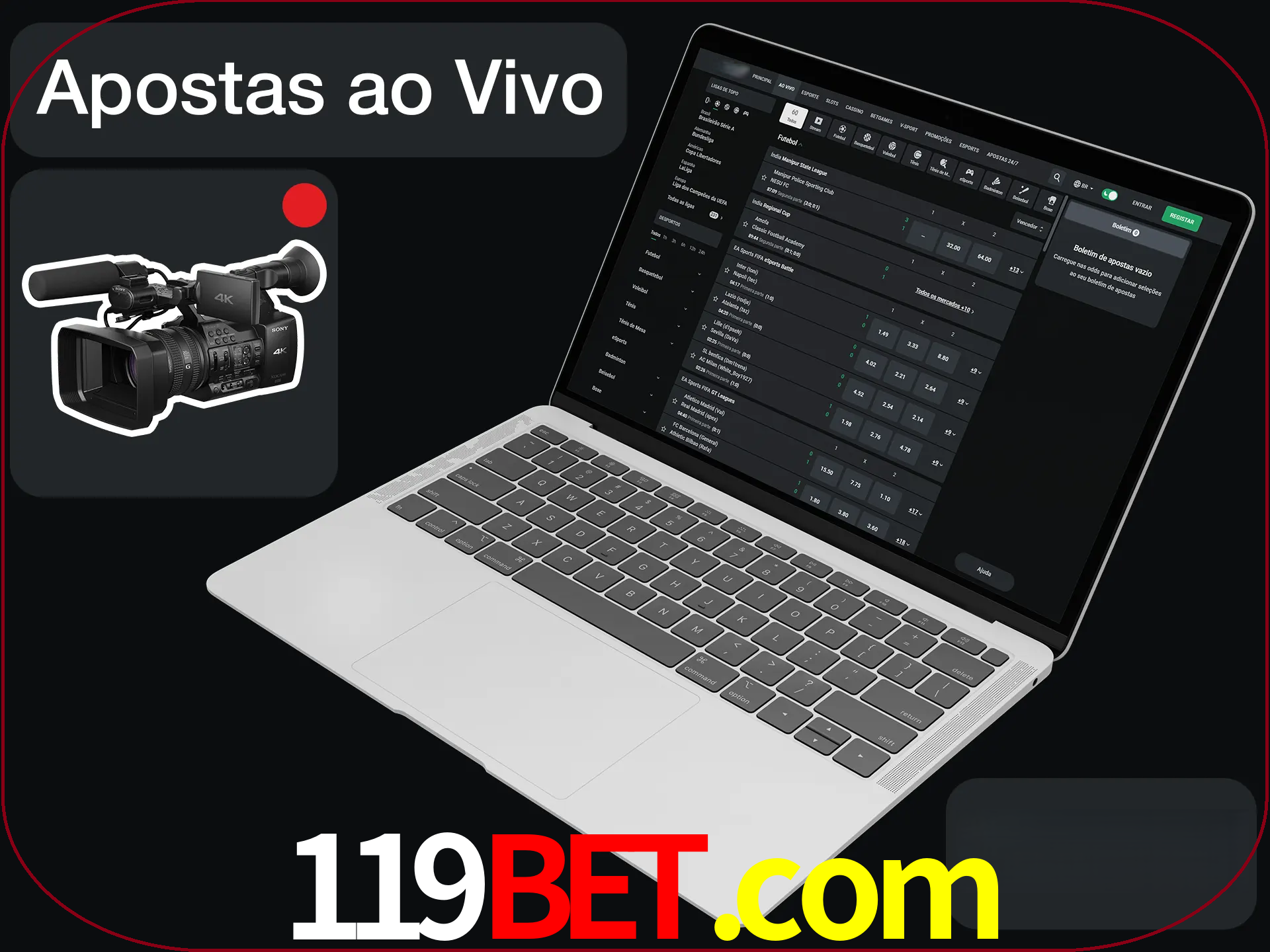 Aposte em formato ao vivo em nosso site.